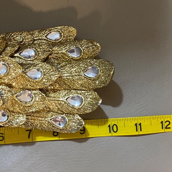 Home Centre Corsica Mayur Polyresin Standing Peacock Figurine Gold Silver - Picture 4 of 15